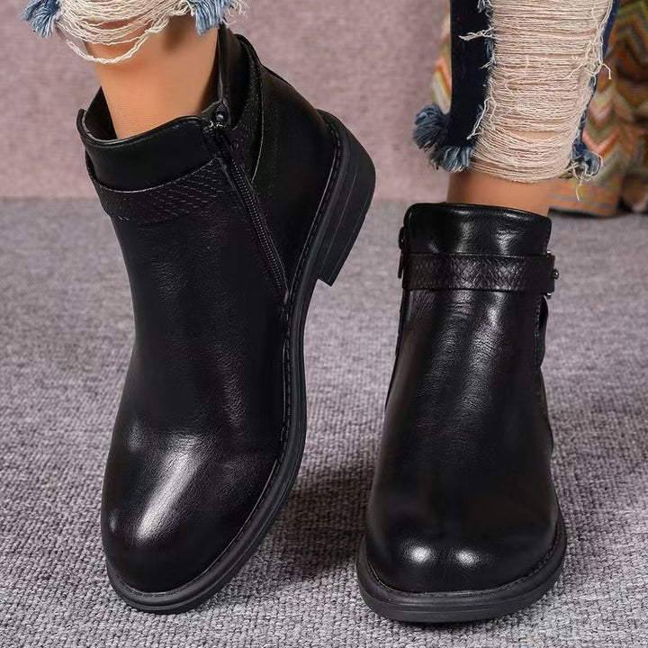 Damen modische Stiefeletten mit elegantem Reißverschluss und schickem Komfortdesign Drune