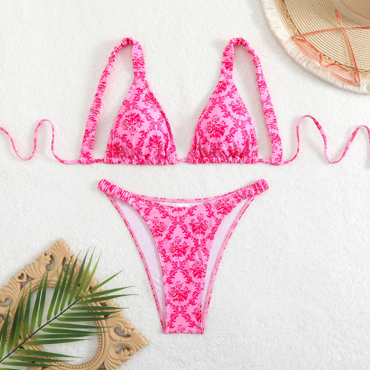 Damen Triangel-Bikini mit dekorativen Rüschen Drune