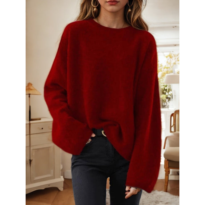 Damen Bequemer Strickpullover mit lässigem Schnitt und weitem Arm Drune
