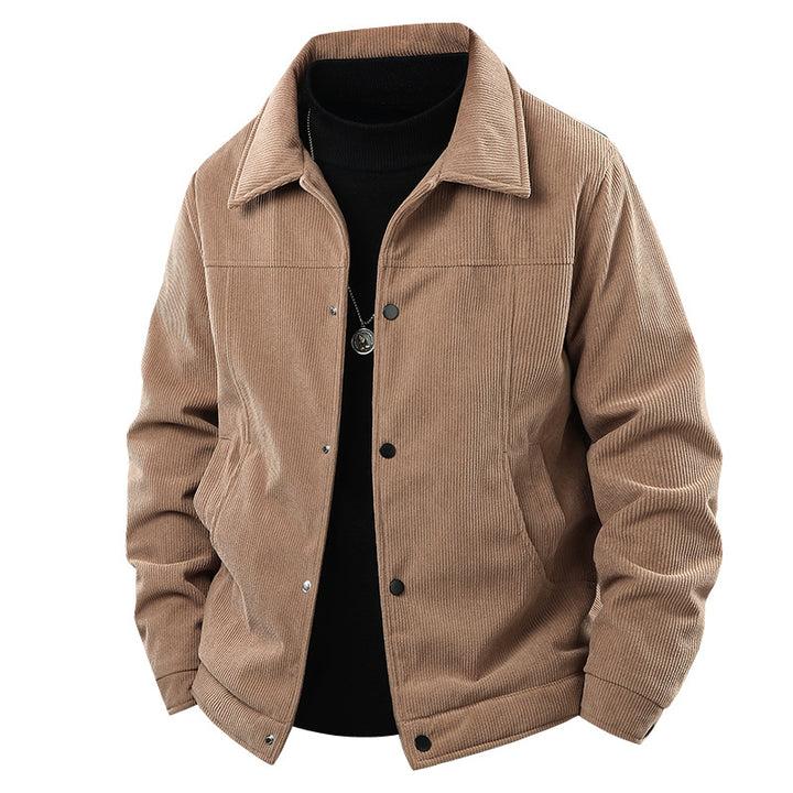 Herren Cordjacke im lässigen Worker-Style mit Druckknopfverschluss und seitlichen Eingrifftaschen Drune
