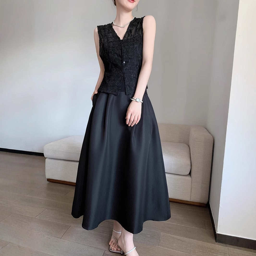 Damen Elegantes Maxikleid mit tailliertem Schnitt Drune