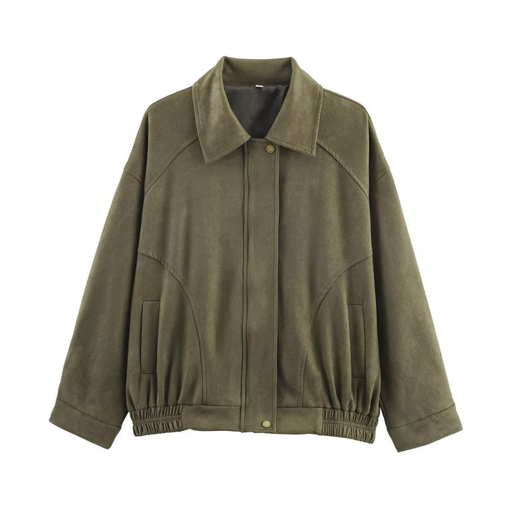 Damen modische Wildlederjacke mit eleganter Silhouette Drune