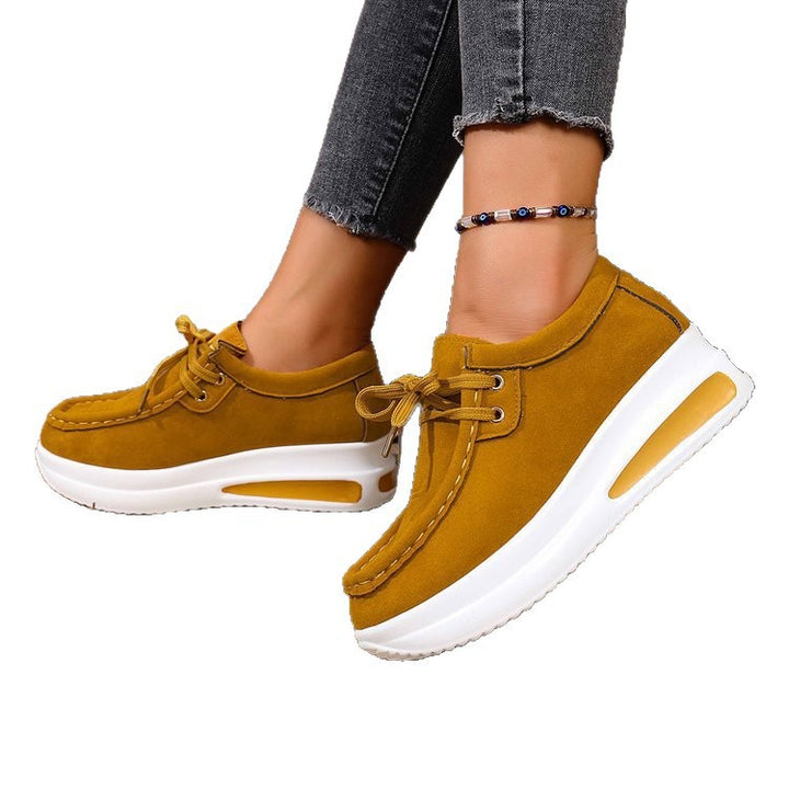 Damen Keil-Sneaker im Mokassin-Stil mit dämpfender Luftkissen-Plateausohle Drune