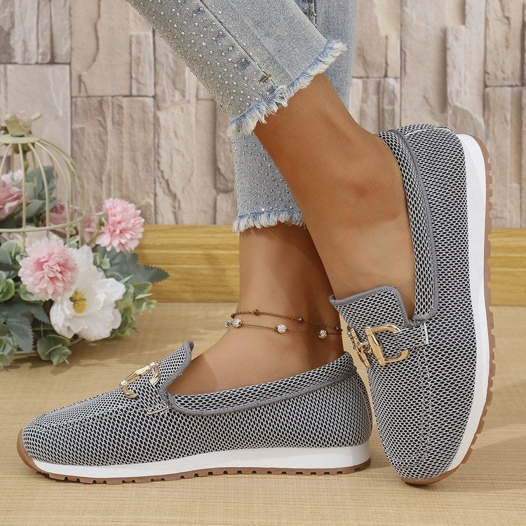 Damen Atmungsaktive Mesh-Slipper mit dekorativer Metallschließe Drune