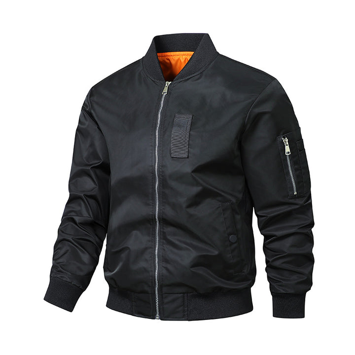 Herren Camouflage-Bomberjacke im Fliegerstil mit Mehrfach-Taschen und Strickbündchen Drune