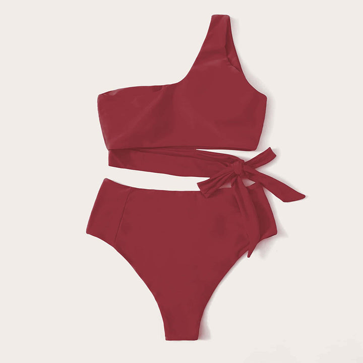 Damen Einseitiger Hochgeschnittener Bikini-Set Drune