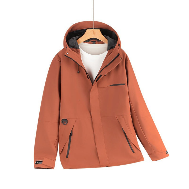 Herren Wasserabweisende Softshell-Kapuzenjacke mit verdeckten Reißverschlüssen und urbanem Schnitt Drune