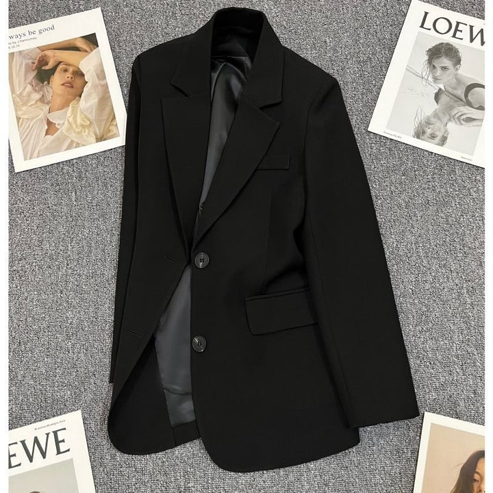 Damen eleganter Blazer mit taillierter Passform und kontrastierenden Knöpfen Drune