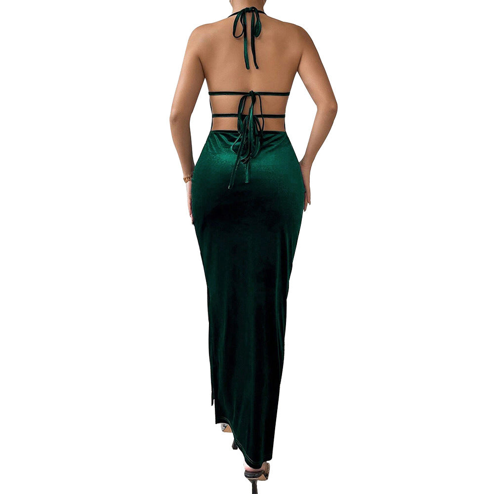 Damen Maxikleid mit schickem Trägerdesign und seitlichem Schlitz Drune
