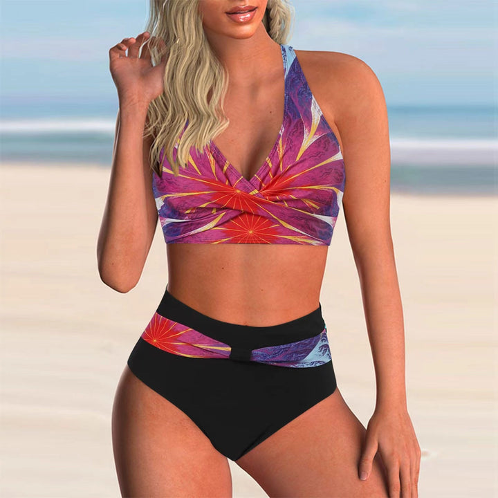 Damen Hochgeschnittener Bikini mit stilvollem Wickeldesign Drune