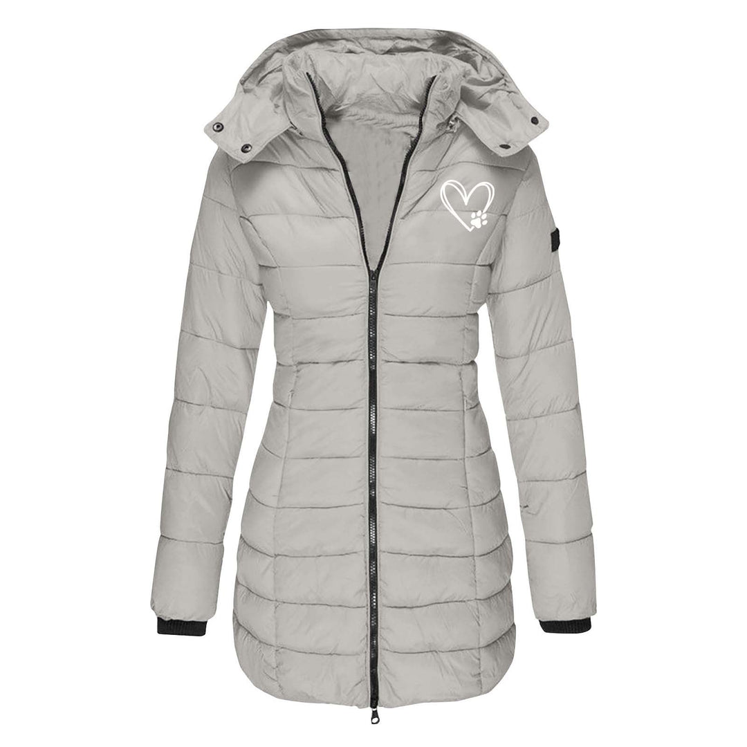 Damen gesteppte Winterjacke mit abnehmbarer Kapuze Drune