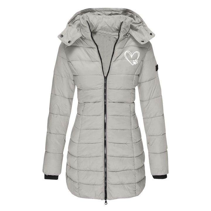 Damen gesteppte Winterjacke mit abnehmbarer Kapuze Drune
