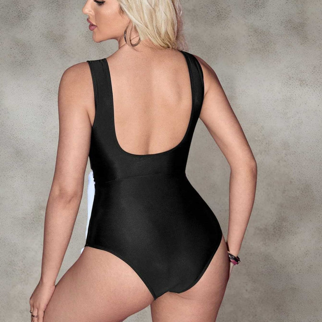 Damen Einteiliger Badeanzug mit elegantem Wickel-Design Drune