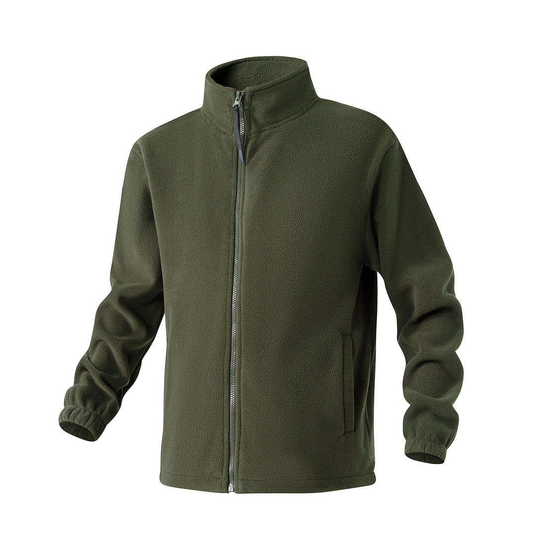 Herren Fleecejacke mit Stehkragen, durchgehendem Reißverschluss und elastischen Bündchen Drune