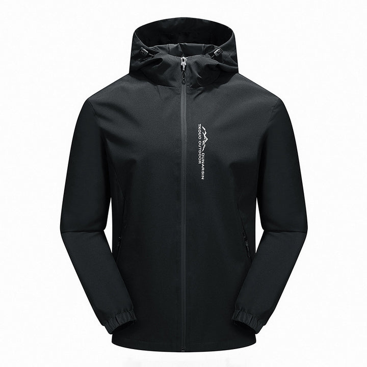 Herren Ultraleichte Regenjacke mit Kapuze, wasserabweisender Membran und getapten Nähten Drune