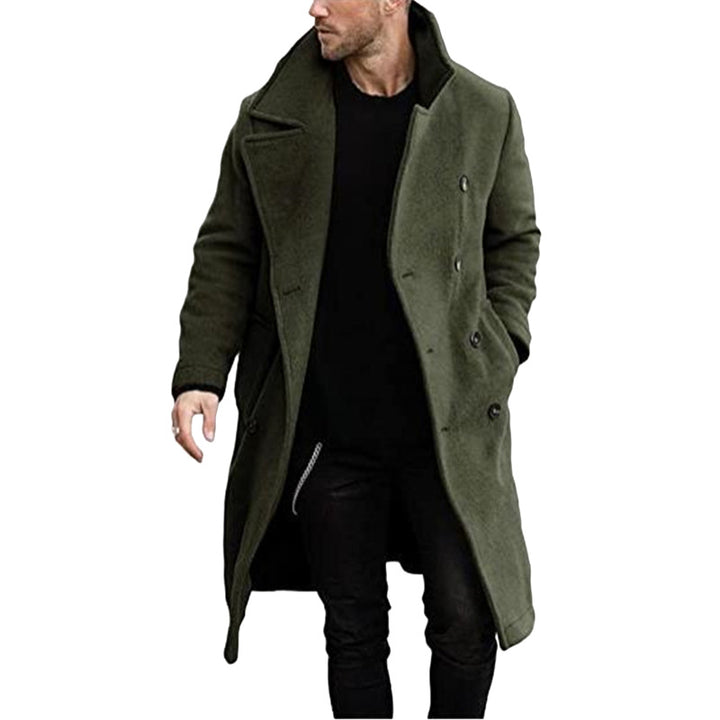 Herren eleganter Mantel mit breitem Kragen Drune