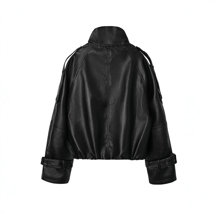 Damen Modische Oversized Lederjacke Drune