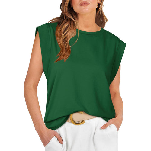 Damen Stylish Oversized T-Shirt mit Schulterpolstern Drune