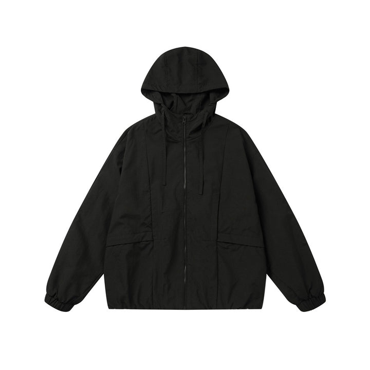 Unisex Oversize-Kapuzenblouson mit elastischem Saum und Utility-Taschen Drune