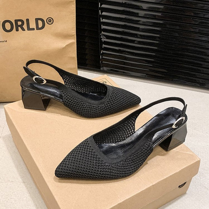Damen Slingback-Pumps mit strukturiertem Obermaterial und elegantem Blockabsatz Drune