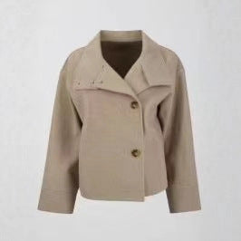 Damen moderne und praktische Kurzjacke mit hochschließendem Kragen Drune