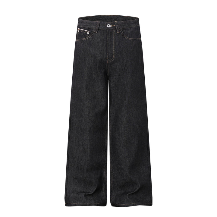 Damen Weite Cropped-Denim Culotte mit hoher Taille und klassischem Taschen-Detail Drune