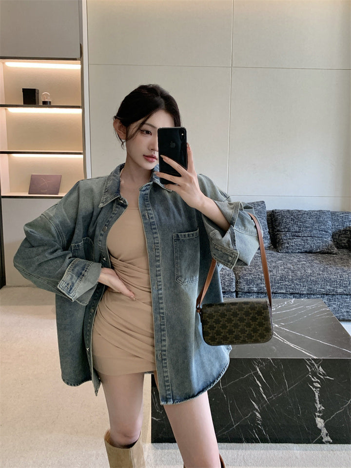 Damen Oversize Denim Hemd Drune