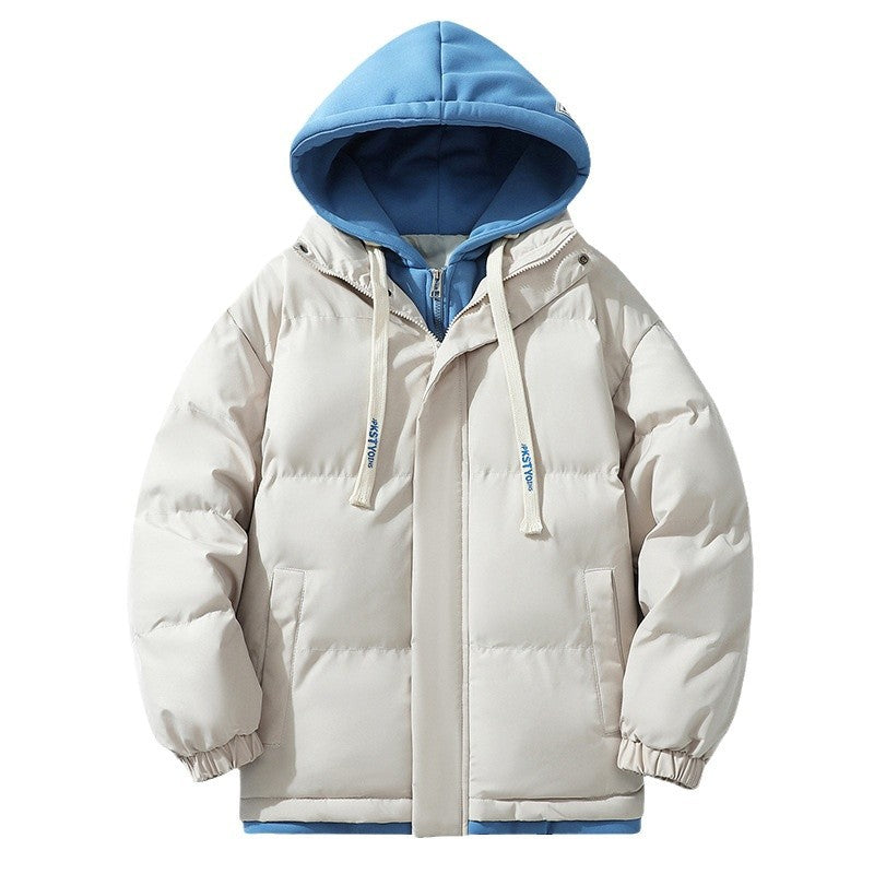Unisex Wattierte Kapuzen‑Steppjacke mit Double‑Layer Kapuze und elastischen Bündchen Drune