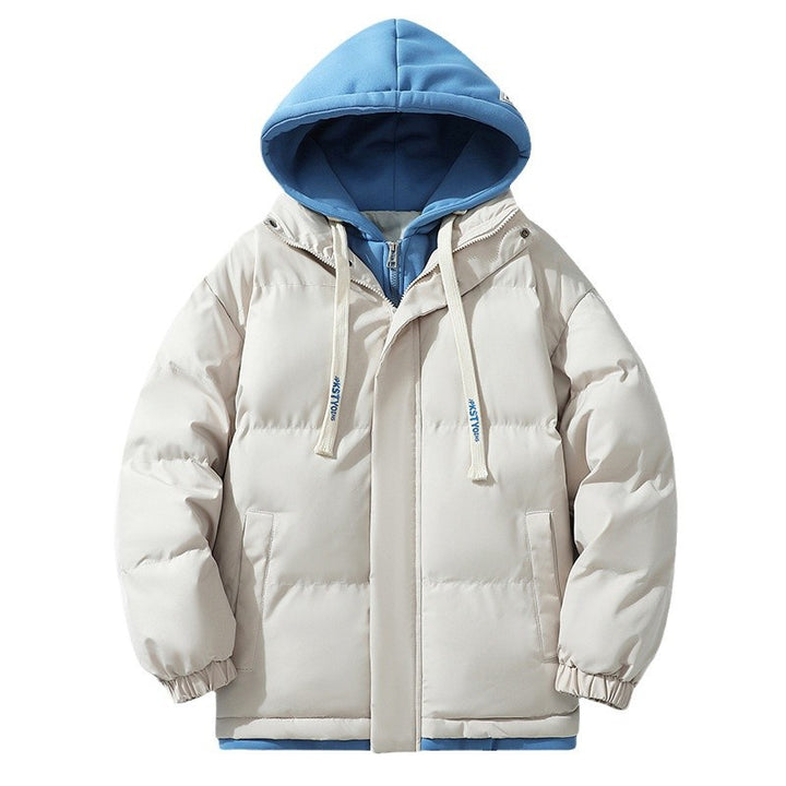 Unisex Wattierte Kapuzen‑Steppjacke mit Double‑Layer Kapuze und elastischen Bündchen Drune