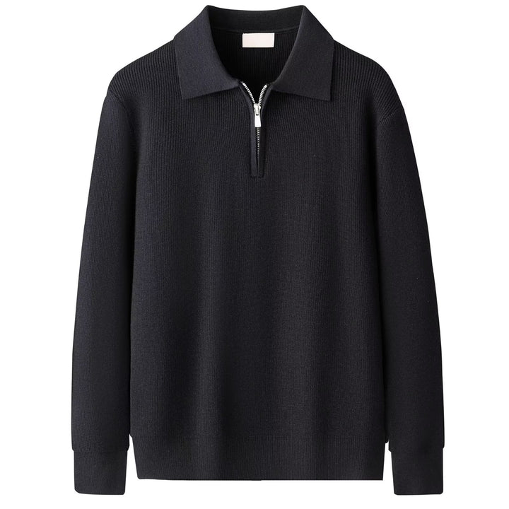Herren Elegantes Pullover mit Stehkragen und Reißverschluss Drune