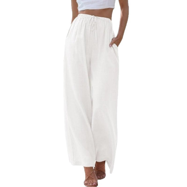 Damen Weite Palazzo-Hose mit elastischem Bund und seitlichen Taschen Drune