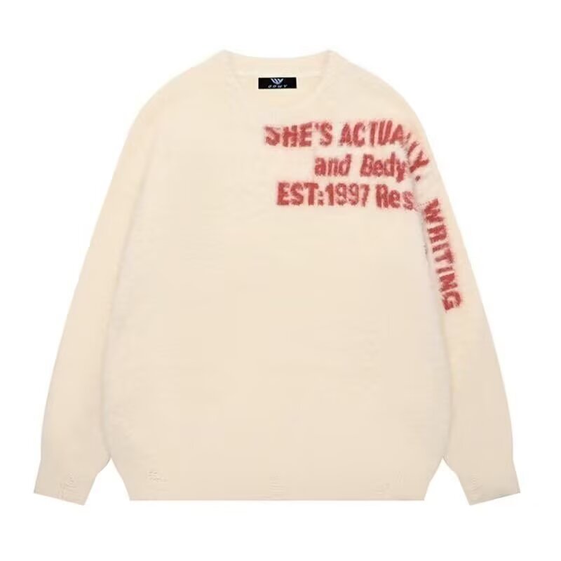 Damen Lässiger Oversized Pullover mit grafischem Print Drune
