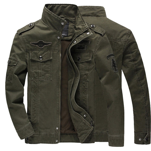 Herren Utility-Fieldjacke im Vintage Army Look mit Schulterklappen und Brusttaschen Drune