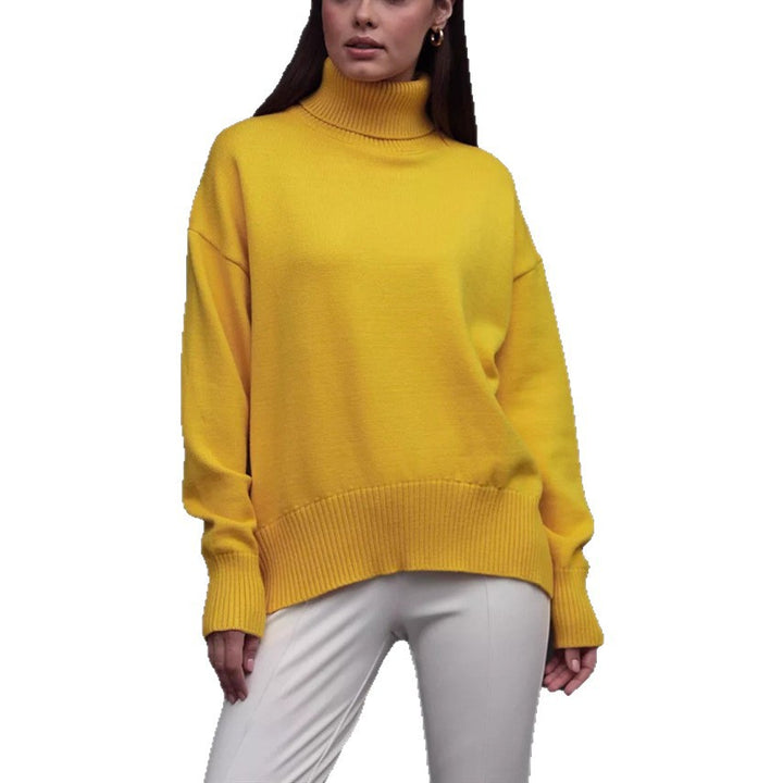 Damen Boxy-Rollkragenpullover aus feinem Feinstrick mit überschnittener Schulter Drune