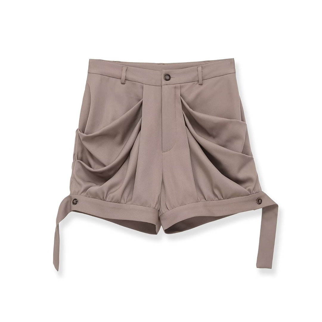Damen elegante Shorts mit innovativem Faltenwurf und praktischen Seitentaschen Drune