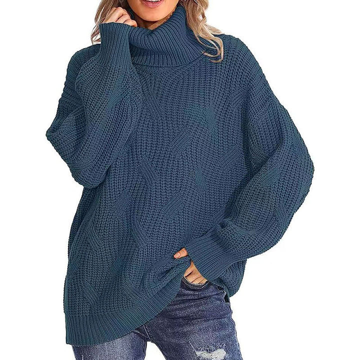 Damen Strickpullover mit hohem Kragen und strukturierter Maschenoptik Drune