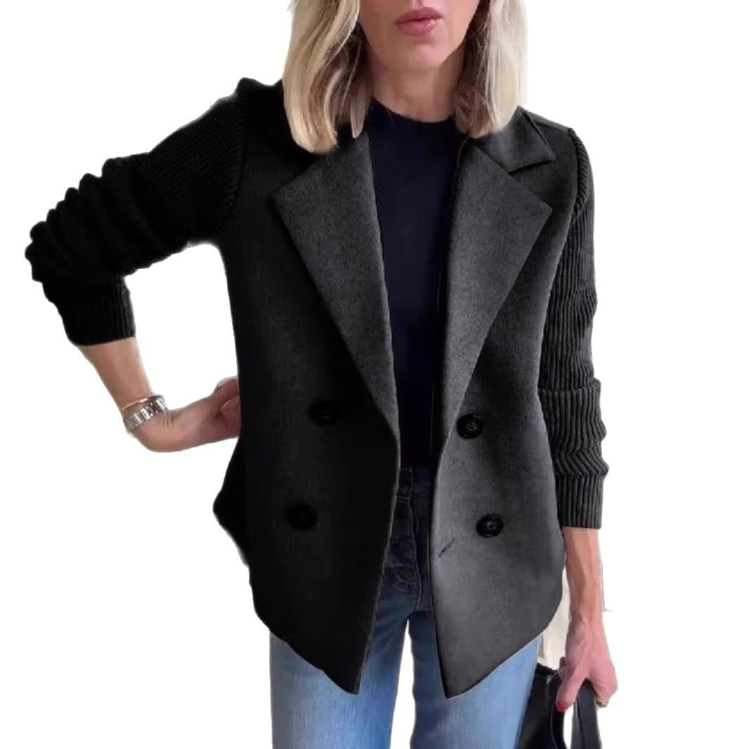 Damen Modischer Oversized-Blazer mit Doppelreihe Drune