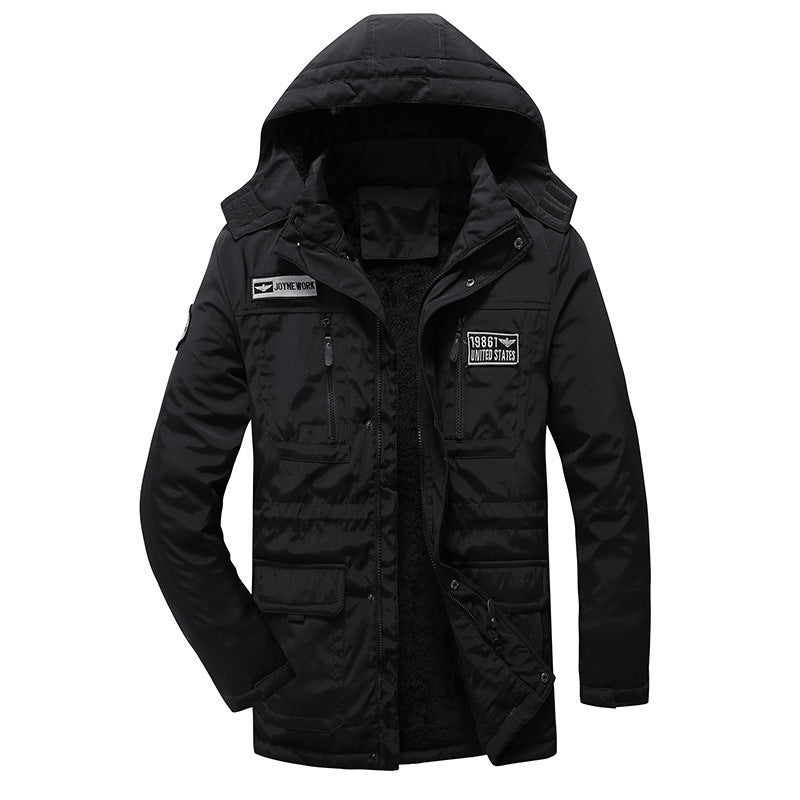 Herren Militärisch inspirierter Parka mit Sherpa-Innenfutter und Utility-Taschen Drune