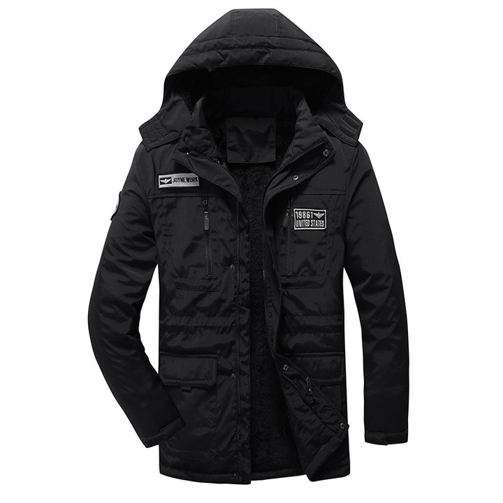 Herren Militärisch inspirierter Parka mit Sherpa-Innenfutter und Utility-Taschen Drune