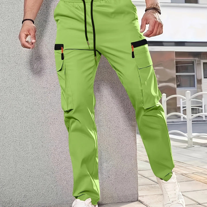 Herren Tapered Cargojogginghose mit elastischem Bund, Tunnelzug & Multifachtaschen Drune