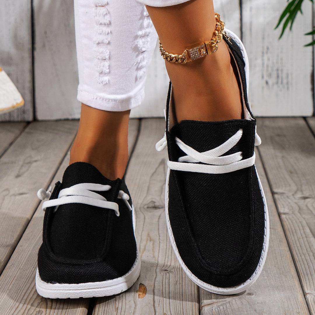 Damen bequeme Slip-On Freizeitschuhe mit leichtem Obermaterial Drune