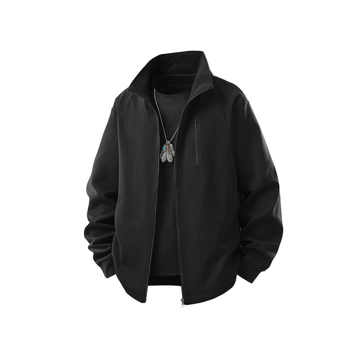 Herren Technische Softshell-Trainingsjacke mit Stehkragen, Brustreißverschluss und atmungsaktiver Struktur Drune