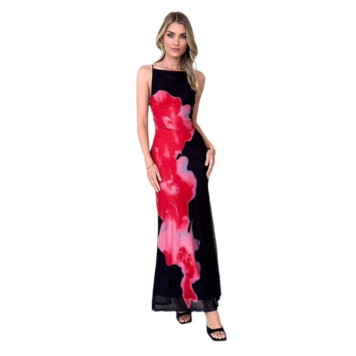 Damen Elegantes Maxikleid mit floralem Druck und schmalem Schnitt Drune
