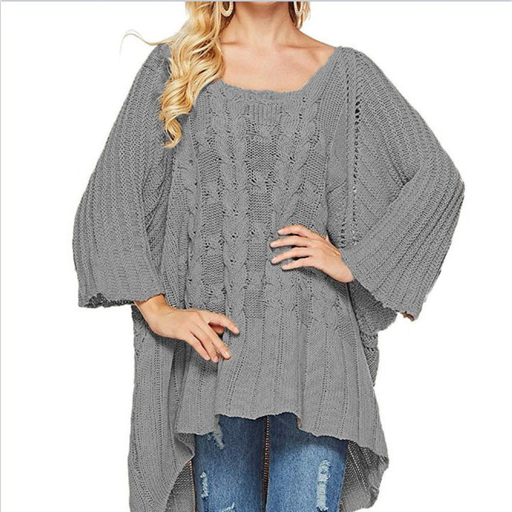 Damen Grobstrick Pullover mit weitem Schnitt und strukturiertem Design Drune