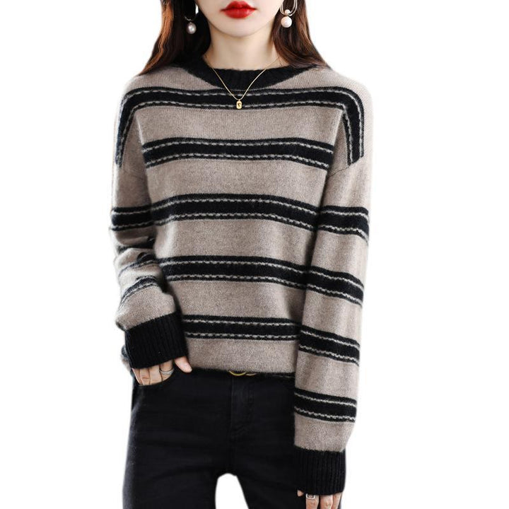 Damen Weicher Streifenpullover im Mohair‑Look mit kastenförmiger Silhouette Drune