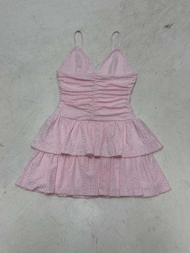 Damen verspieltes Rüschendress mit Spaghetti-Trägern Drune
