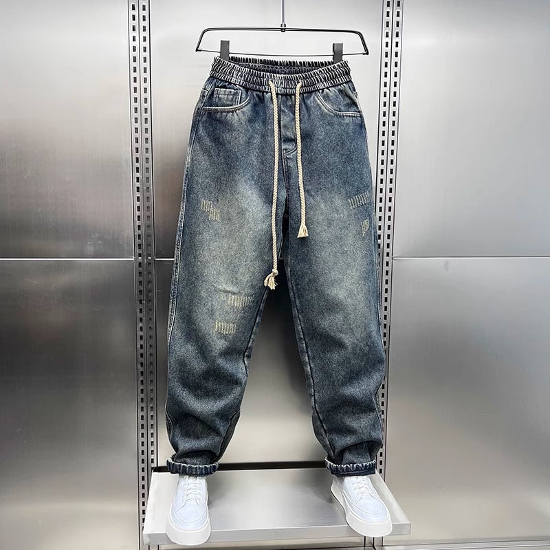 Herren Bequeme und lockere Denim-Hose Drune