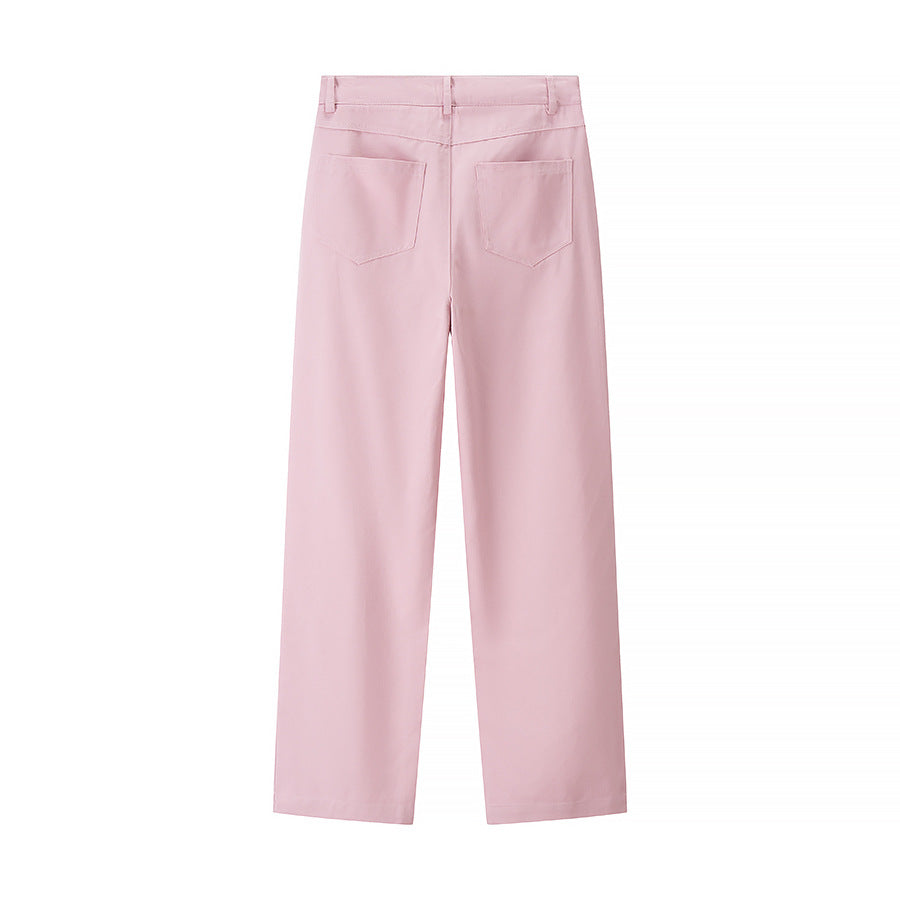 Damen weite Stoffhose mit Jacquard-Muster Drune