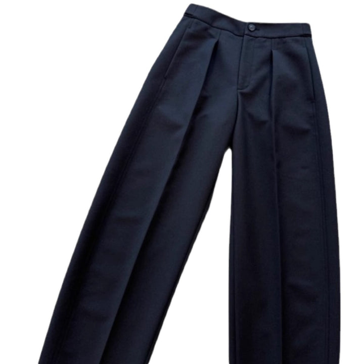 Damen Elegante weite Stoffhose mit Falten Drune