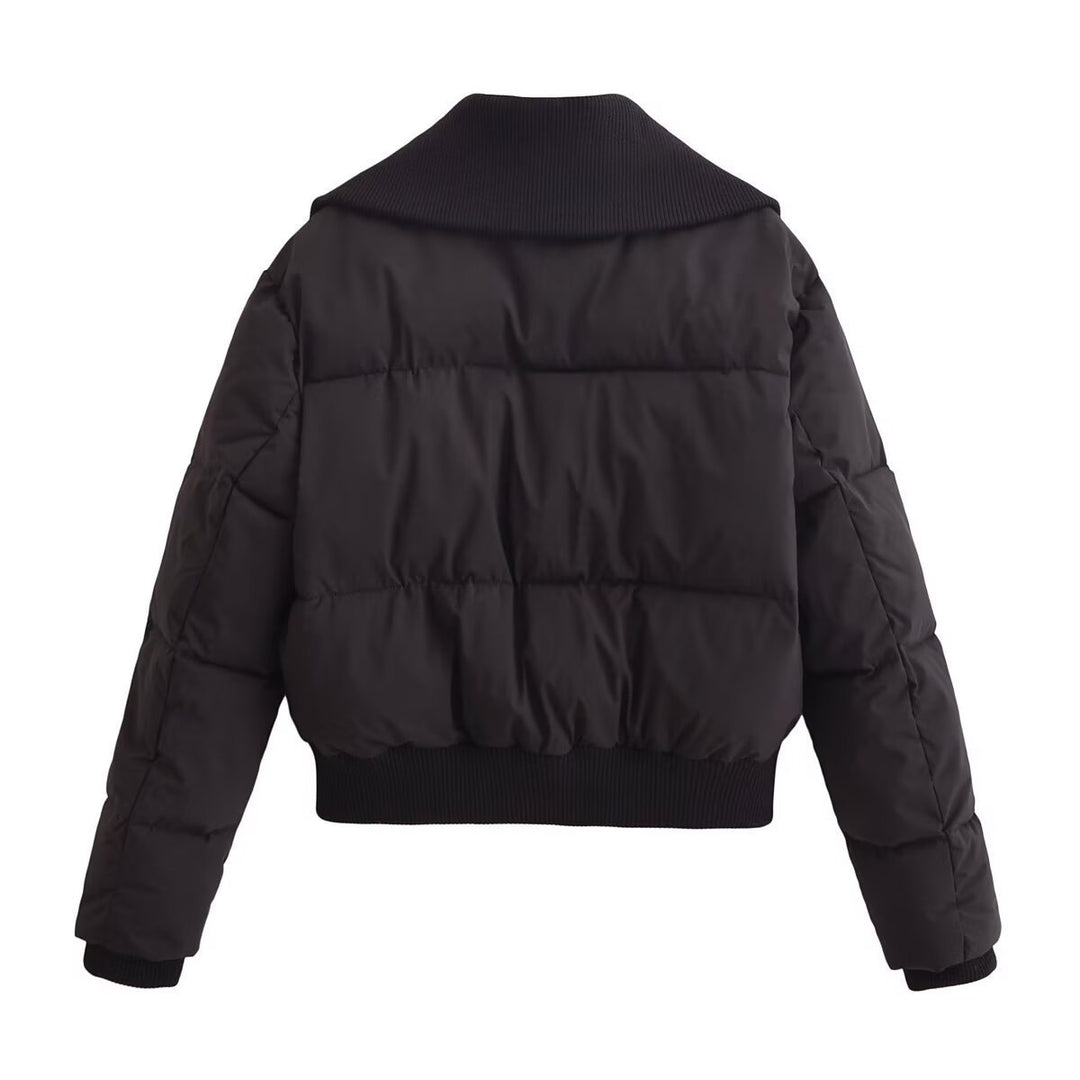 Damen modische Steppjacke mit hohem Kragen und praktischen Reißverschlusstaschen Drune